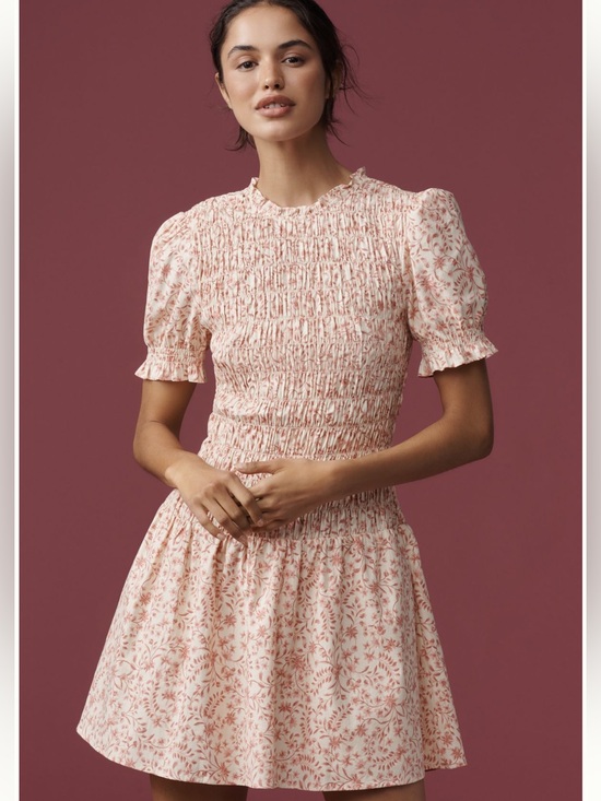 Reformation Dresses & Skirts - Reformation Ivory Combo Floral Smocked Mini Dress